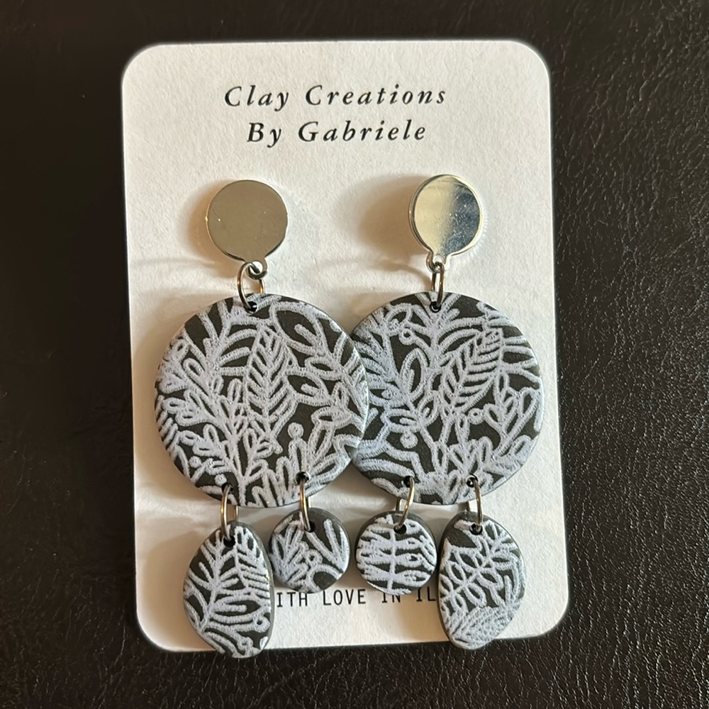 Handmade polymer clay dangle earrings